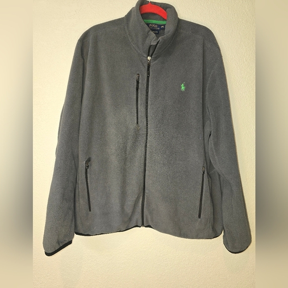 Polo Ralph Lauren Performance Navy  Label Full Zip Gray Fleece Jacket Mens Xxl - Picture 1 of 10
